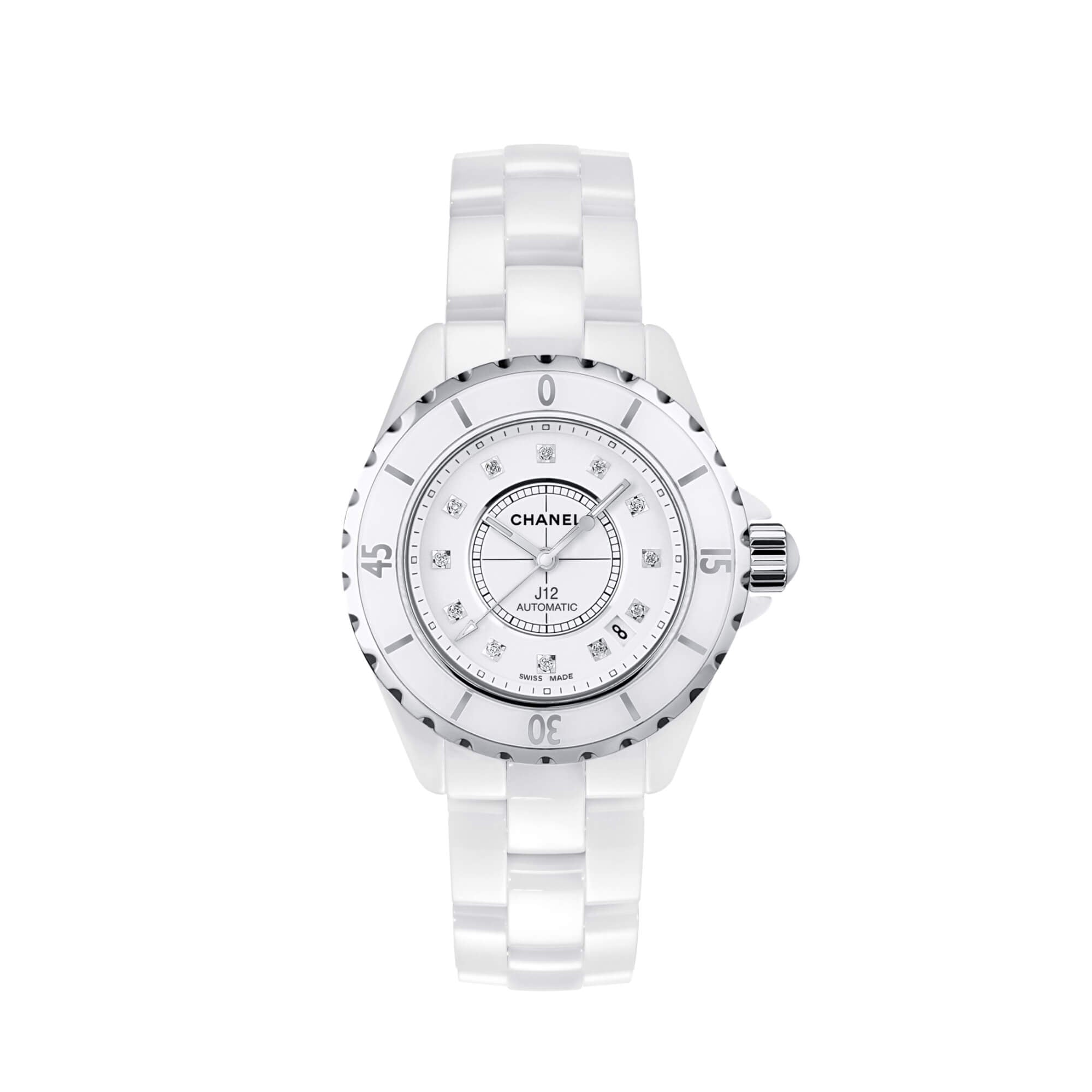 Chanel J12 White Dial White Ceramic Bracelet 38mm