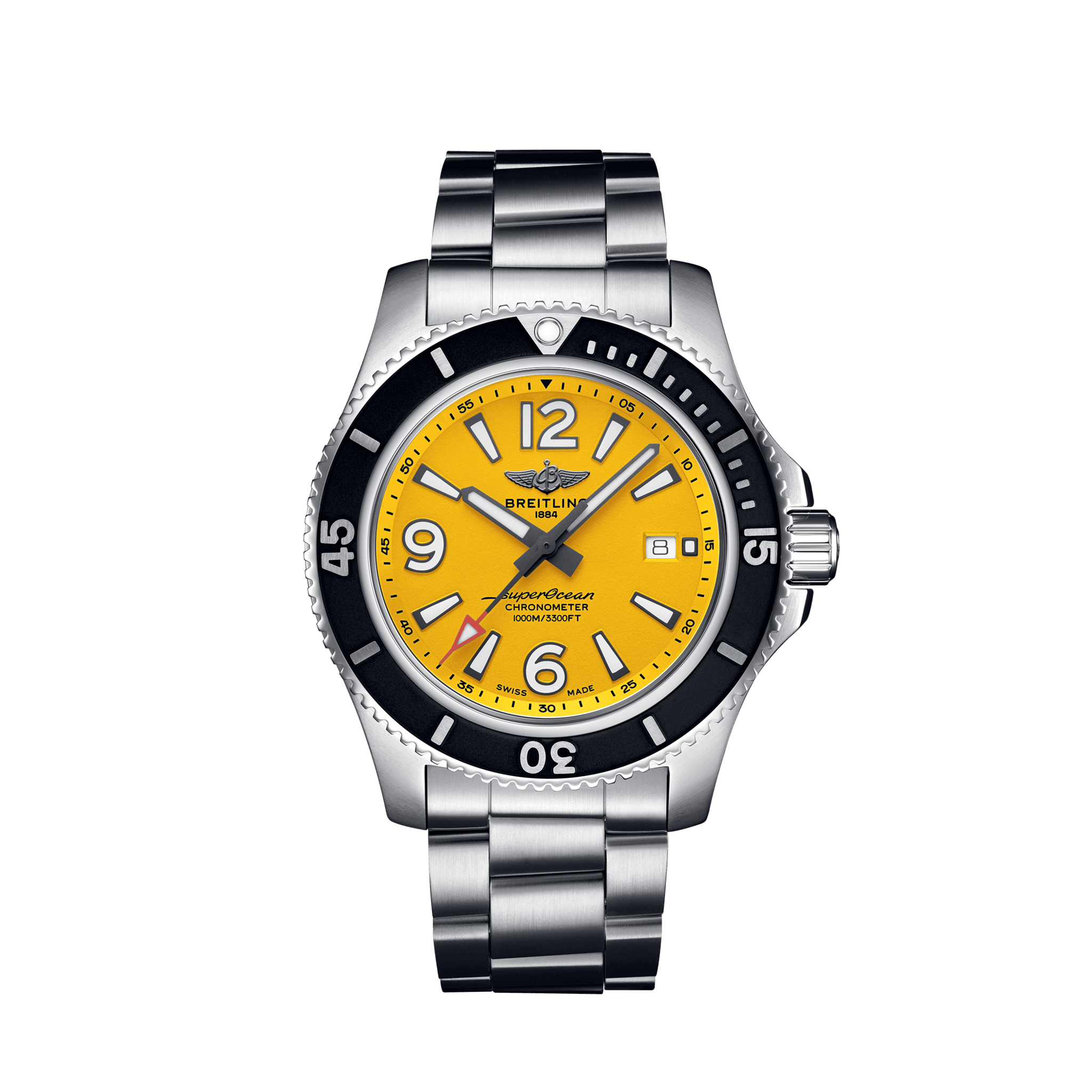 Breitling Superocean Automatic Yellow Dial Stainless Steel 44mm