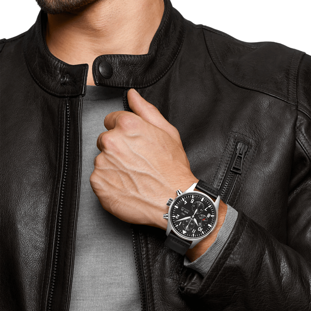 Iwc pilot clearance chronograph black