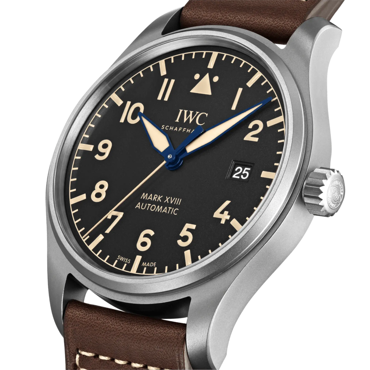 IWC Pilot Mark XVIII Heritage Black Dial Brown Leather 40mm Ginza Watches