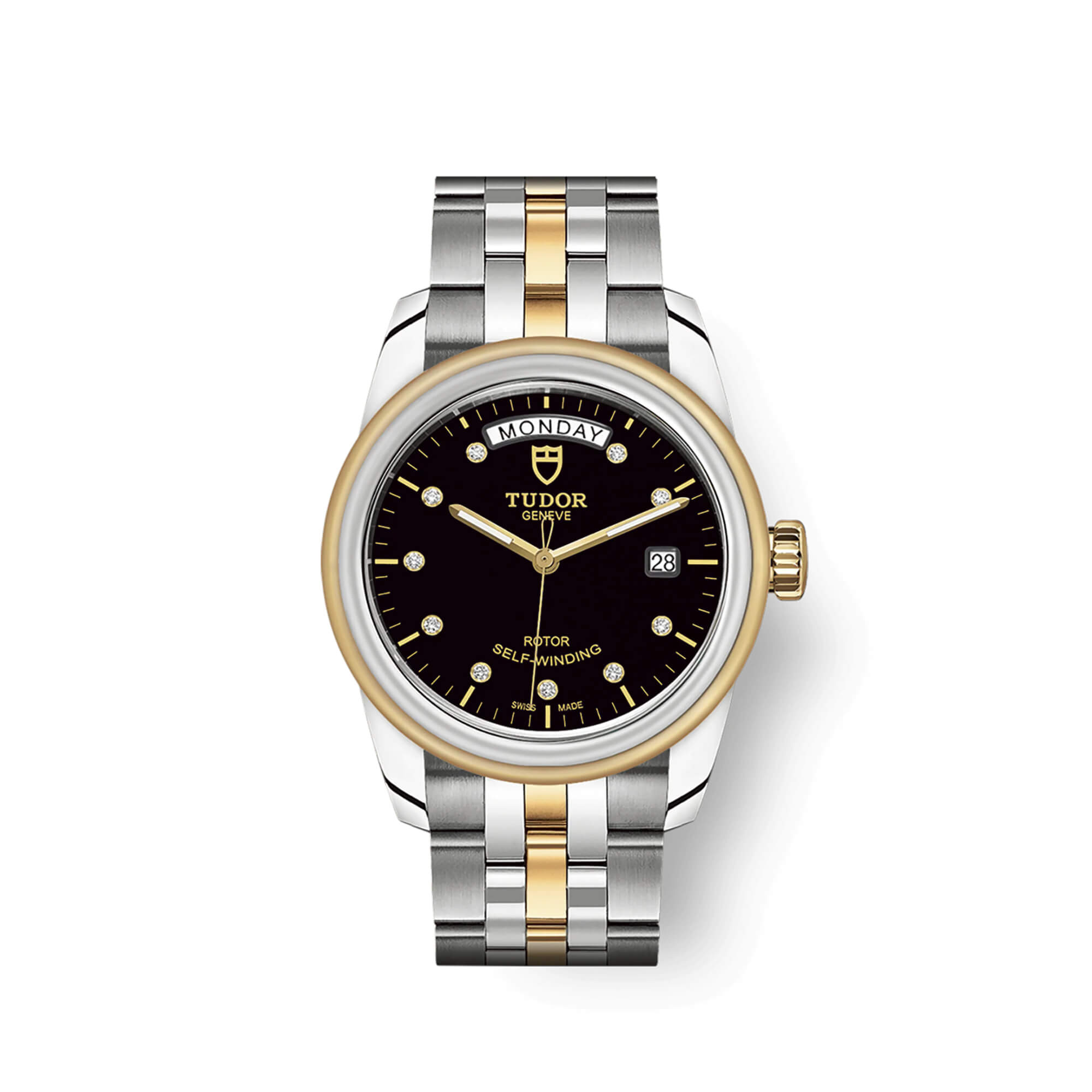 Tudor Glamour Date+Day Black Dial Two-Tone Steel 39mm