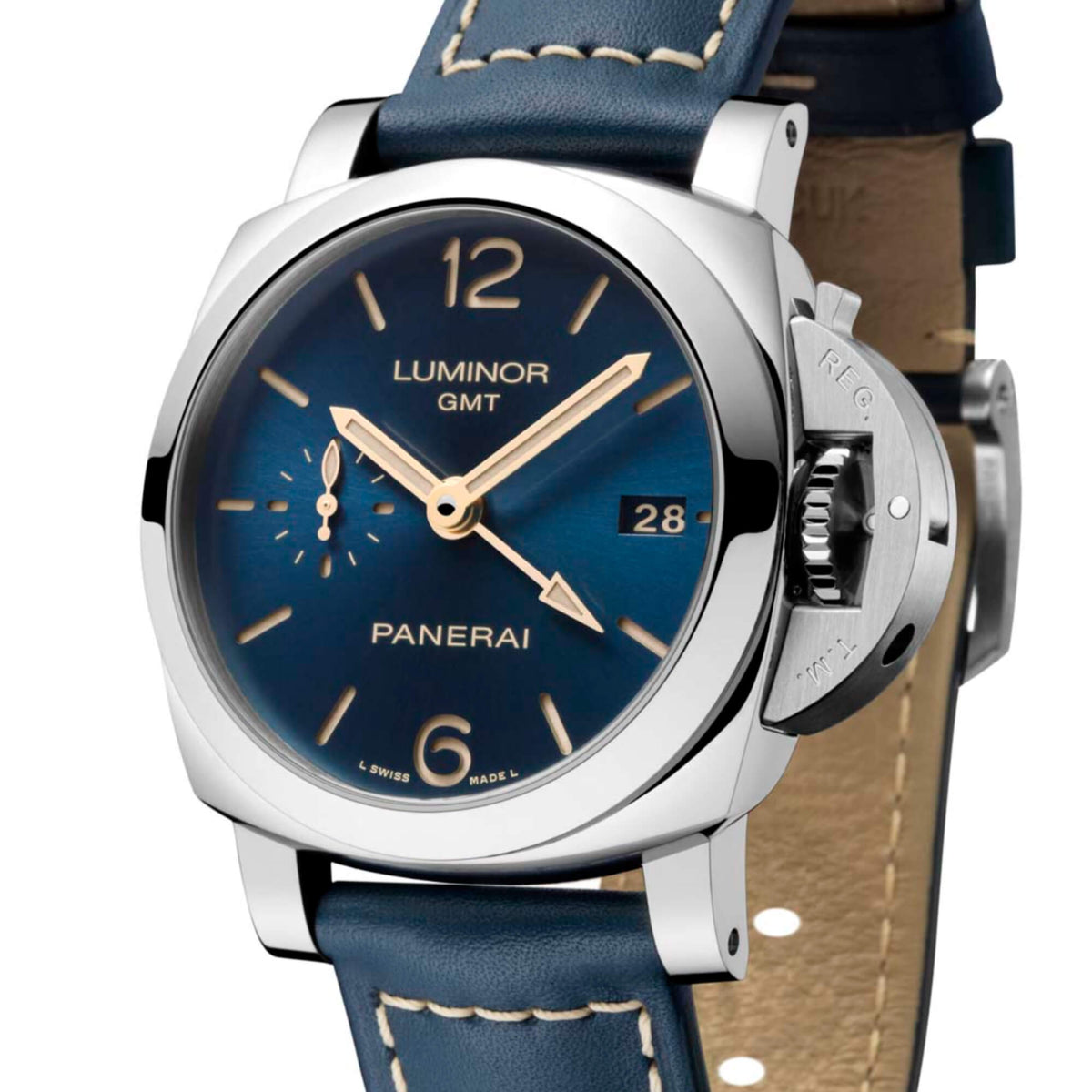 Panerai Luminor 1950 3 Days GMT Blue Dial Blue Leather 42mm