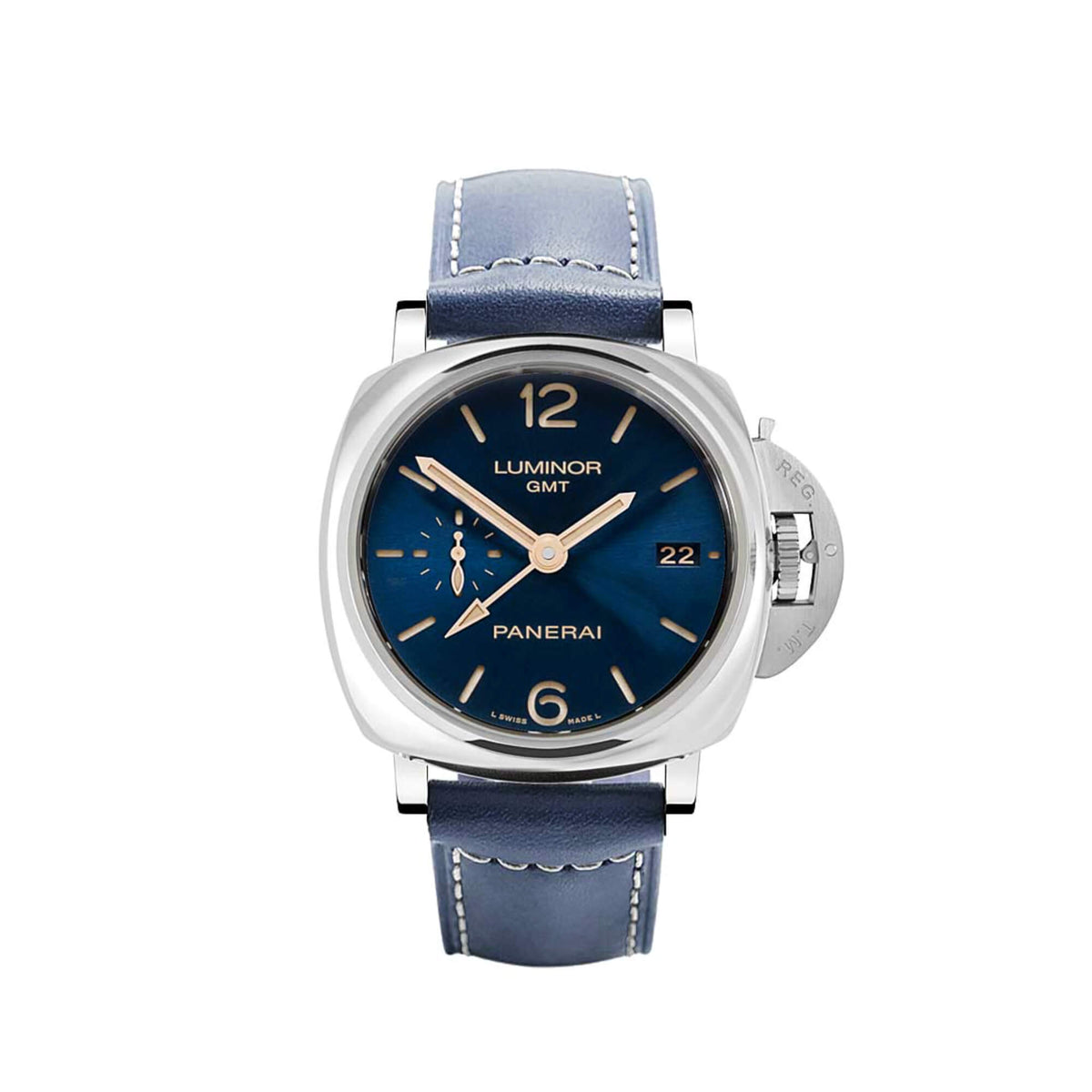 Panerai Luminor 1950 3 Days GMT Blue Dial Blue Leather 42mm