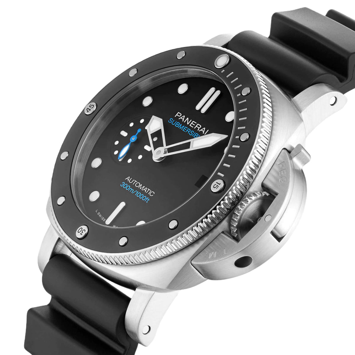 Panerai Submersible Black Dial Black Rubber 42mm Ginza Watches