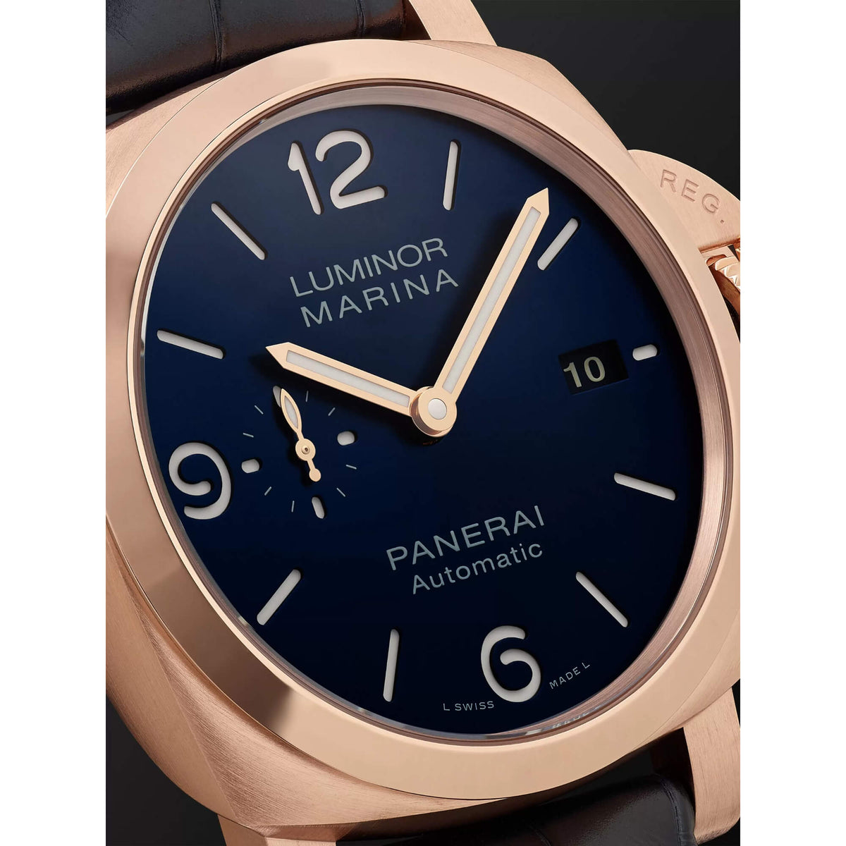 Panerai Luminor Marina Blue Dial Blue Alligator 44mm - Ginza Watches