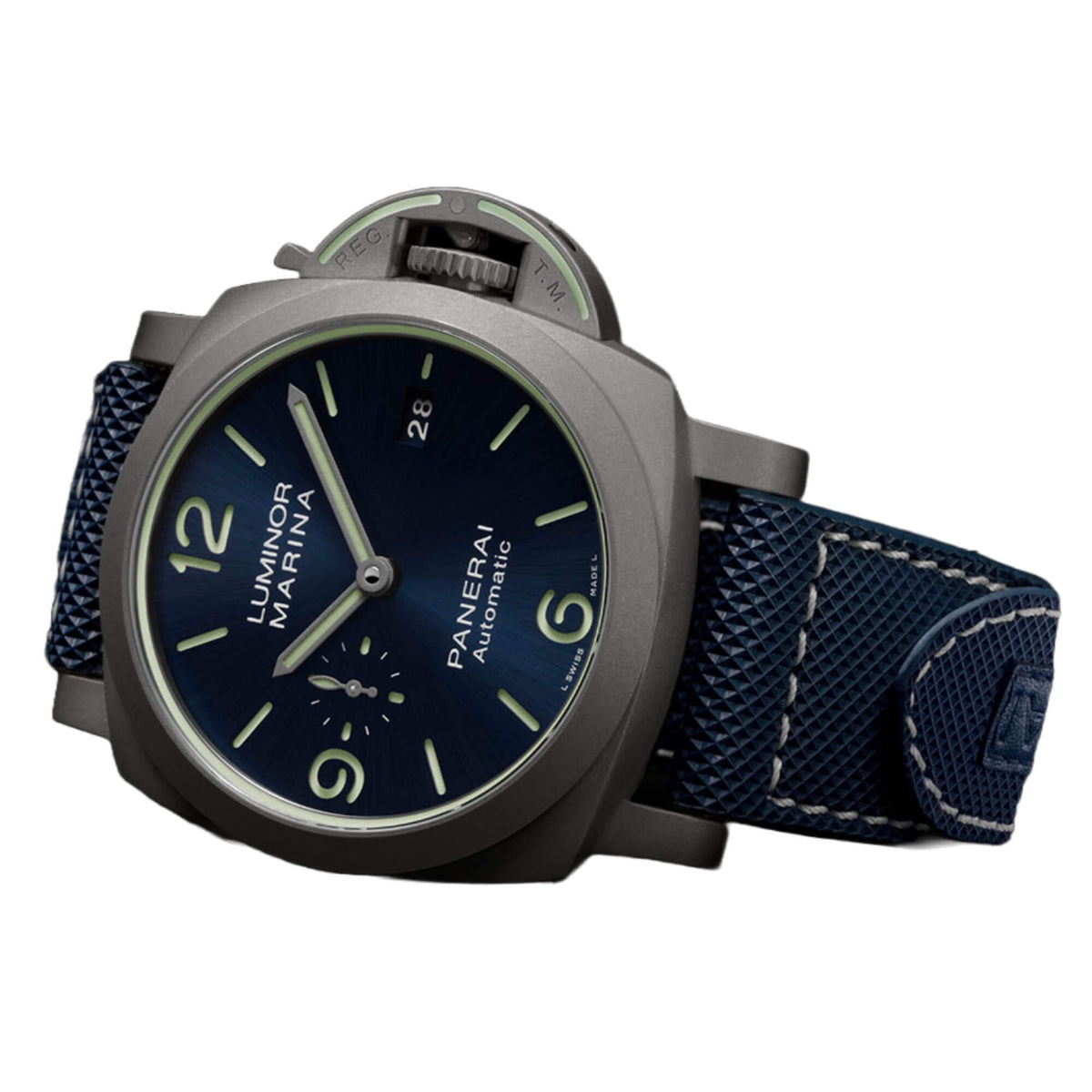 Panerai Luminor Marina Blue Dial Blue Fabric 44mm Ginza Watches