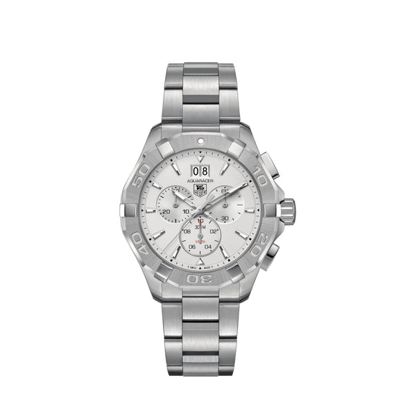 Tag Heuer Aquaracer Chronograph Silver Dial 43mm Men's Watch 