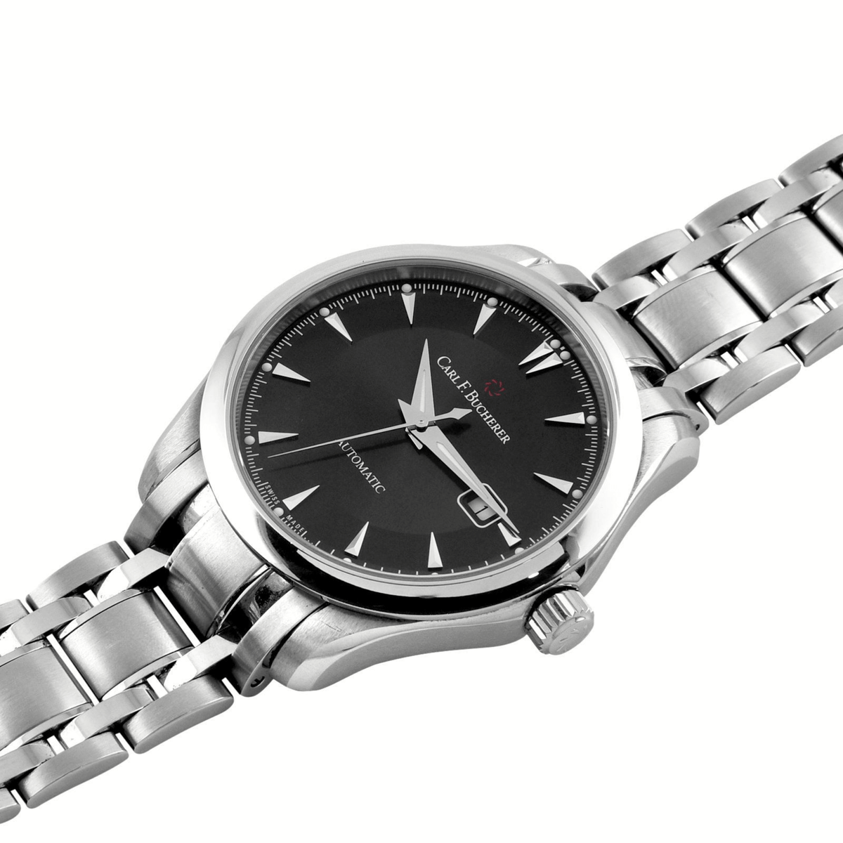 Manero autodate in stainless hot sale steel with a white dial