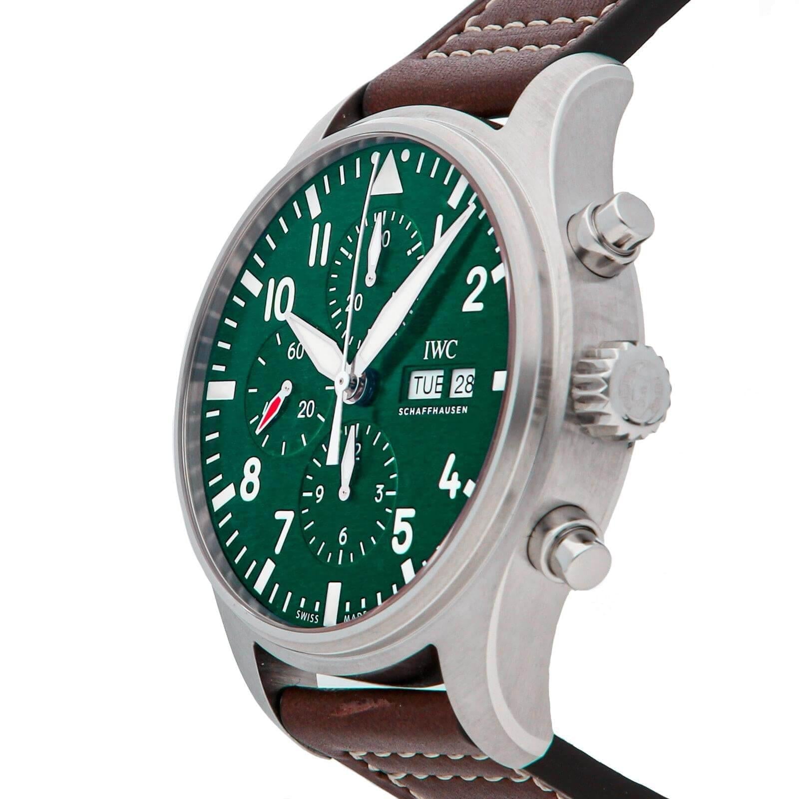 IWC Pilot Chronograph Edition Racing Green Dial Brown Leather 43mm